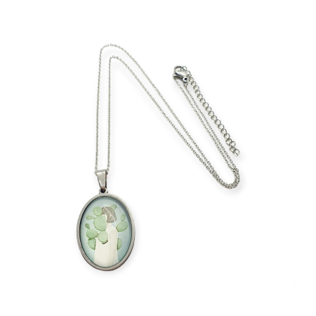 necklace steel silver cactus girl1